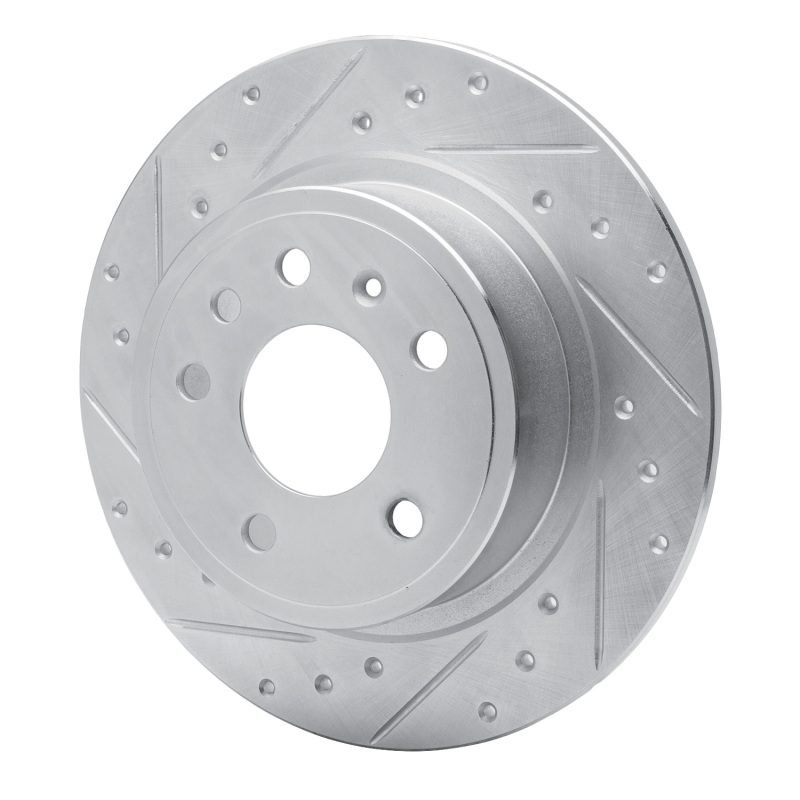 Saab 9-5 Brake Rotor (1) - Rear Left - R1 Concepts - Drilled & Slotted - Silver - `99-`10